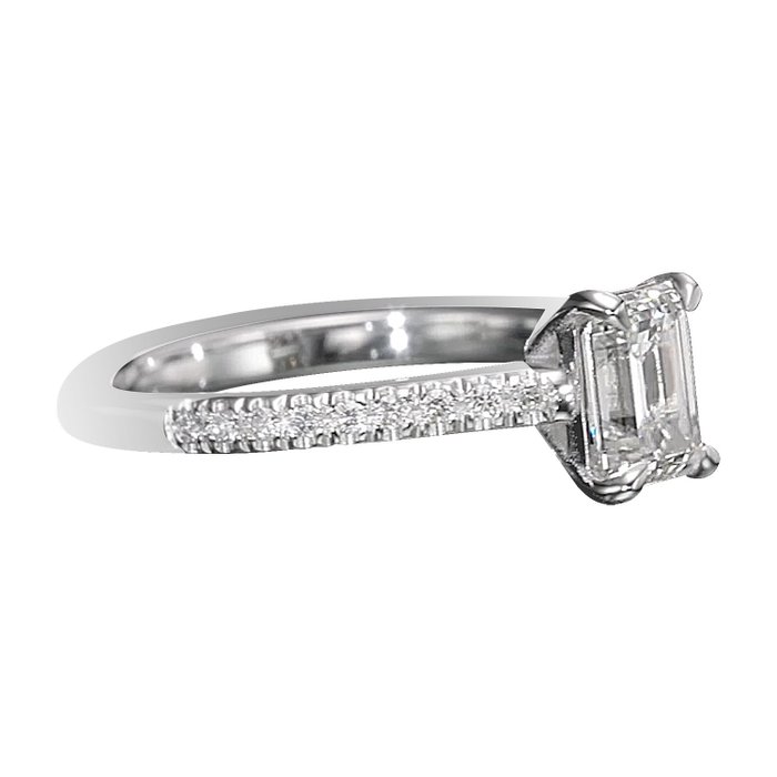 18 kraat Hvidguld - Ring - 1.07 ct Diamant