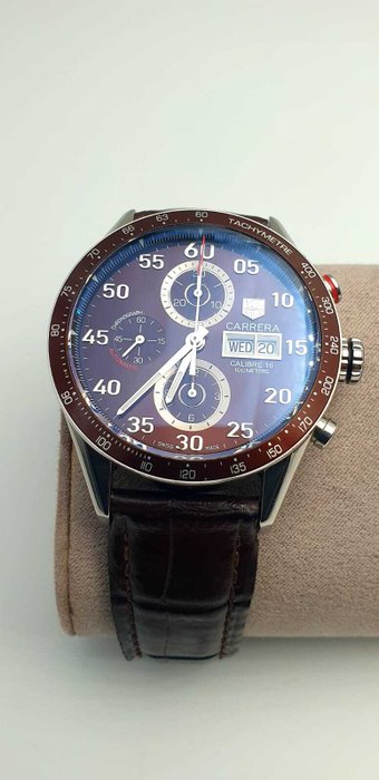 TAG Heuer - Carrera Calibre 16 Automatic Chronograph Brown Dial - CV2A12 - Mænd - 2011-nu