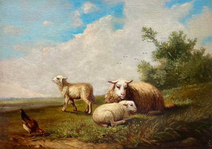 Auguste Bonheur (1824-1884) - Schapen in landschap