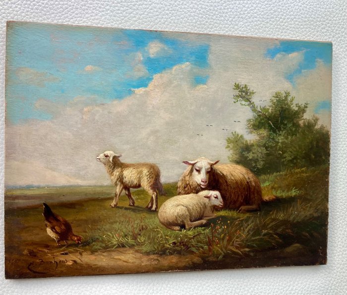 Auguste Bonheur (1824-1884) - Schapen in landschap