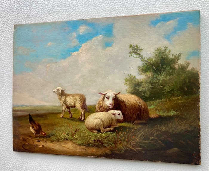 Auguste Bonheur (1824-1884) - Schapen in landschap