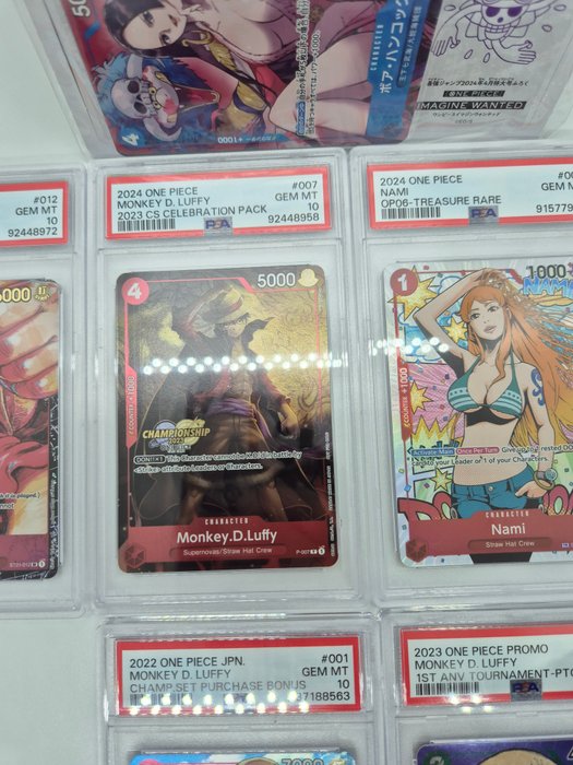 One Piece Collection Nami and Luffy PSA 10 and 9 + Boa Hancock promo sealed - 7 Graded card - PSA