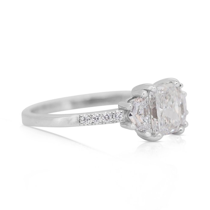 Ring - 18 kraat Hvidguld -  1.29ct. tw. Diamant (Natur) - Diamant - Fantastisk diamantring