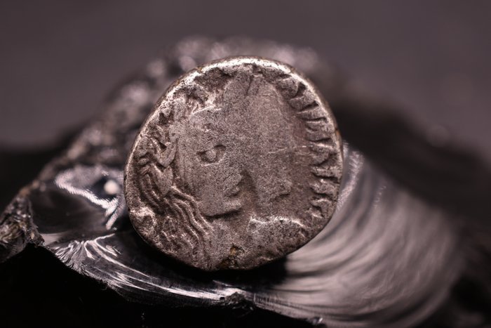 Nabataea Aretas IV med Shaqilat (9 fKr-AD 40) Drachm Petra  (Ingen mindstepris)