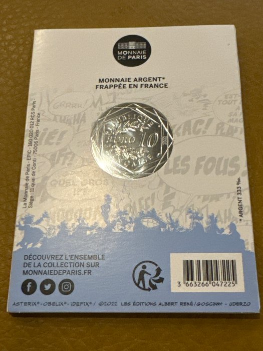 Frankrig. 10 Euro 2022 - Asterix und Obelix - Irreverence - 17g  (Ingen mindstepris)