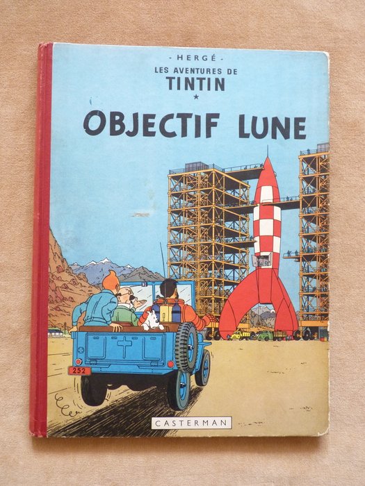 Tintin T16 - Objectif Lune (B8) - C - 1 Album - Første udgave - 1953