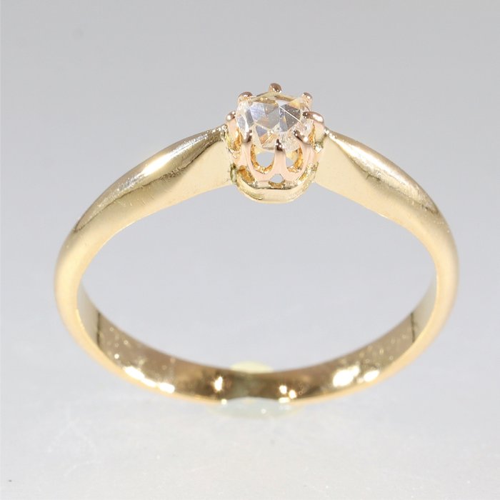 Ingen mindstepris - Ring - 18 kraat Gulguld, Rosaguld - Diamant - Vintage antik, 1880