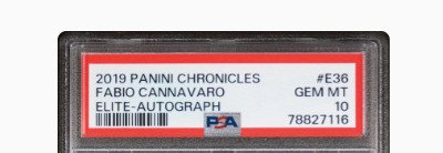 2019 Panini Chronicles Fabio Cannavaro Elite Autograph PSA 10 - 1 Graded card