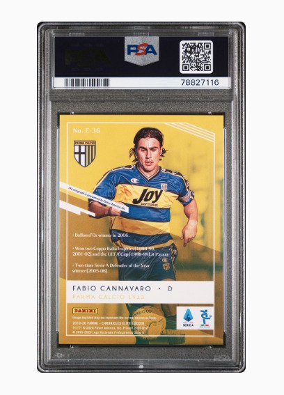 2019 Panini Chronicles Fabio Cannavaro Elite Autograph PSA 10 - 1 Graded card