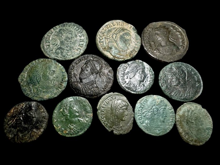 Romarriket. Lot of 12 Æ coins 3rd-4th centuries AD