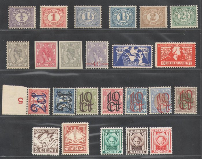 Holland 1899/1924 - Udvælgelse - NVPH 50/55 81 82/83 106 114/120 139/140 141/143