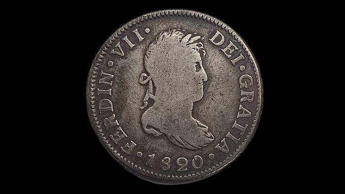 Spanien. Fernando VII (1813-1833). 2 Reales 1820 Guatemala M