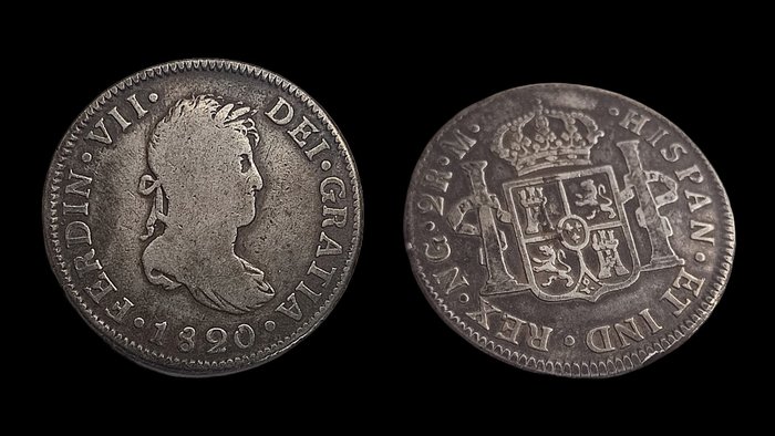 Spanien. Fernando VII (1813-1833). 2 Reales 1820 Guatemala M