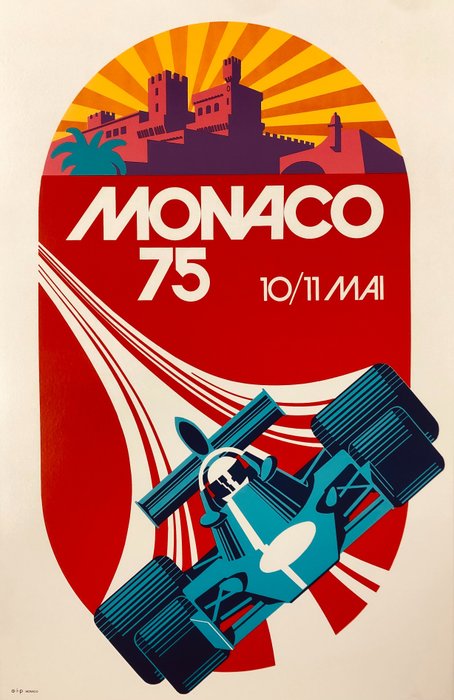 Michael Turner - Monaco Gran Prix 75 - 10/11 MAI (Linen backed on canvas) - 1970‹erne