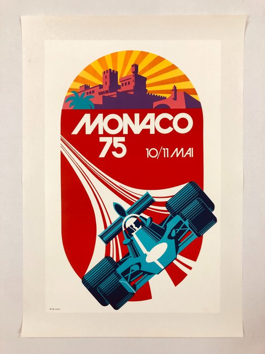 Michael Turner - Monaco Gran Prix 75 - 10/11 MAI (Linen backed on canvas) - 1970‹erne