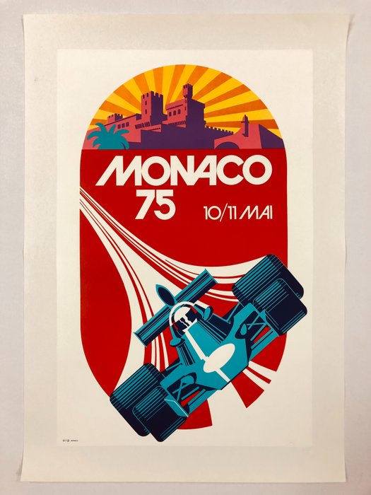 Michael Turner - Monaco Gran Prix 75 - 10/11 MAI (Linen backed on canvas) - 1970‹erne