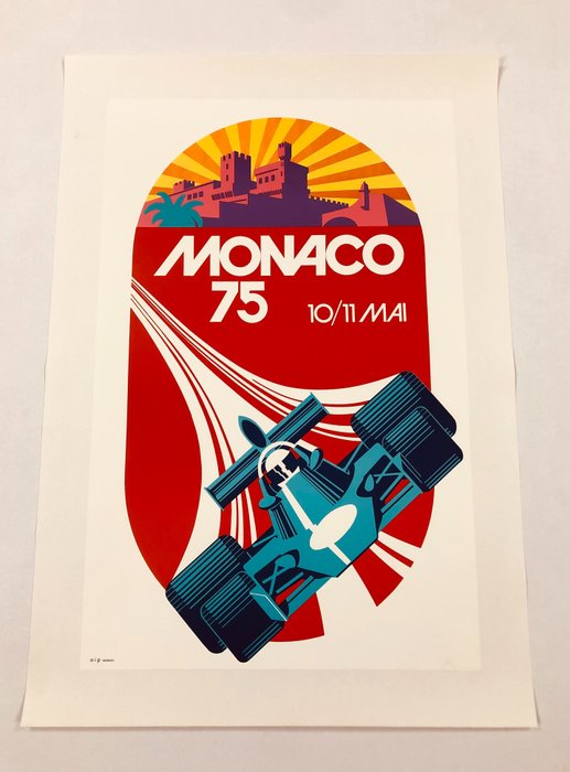 Michael Turner - Monaco Gran Prix 75 - 10/11 MAI (Linen backed on canvas) - 1970‹erne