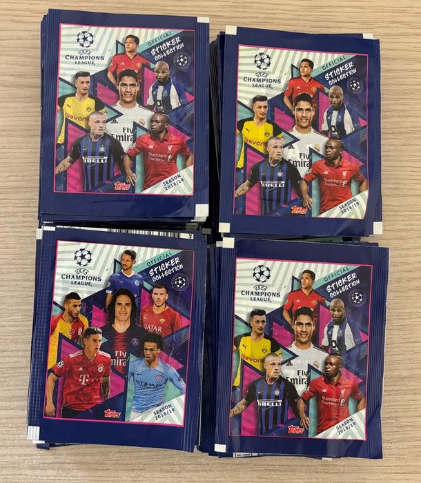 2018/19 Topps UEFA Champions League Stickers - 160 Booster pack - Næsten så god som ny (NM)