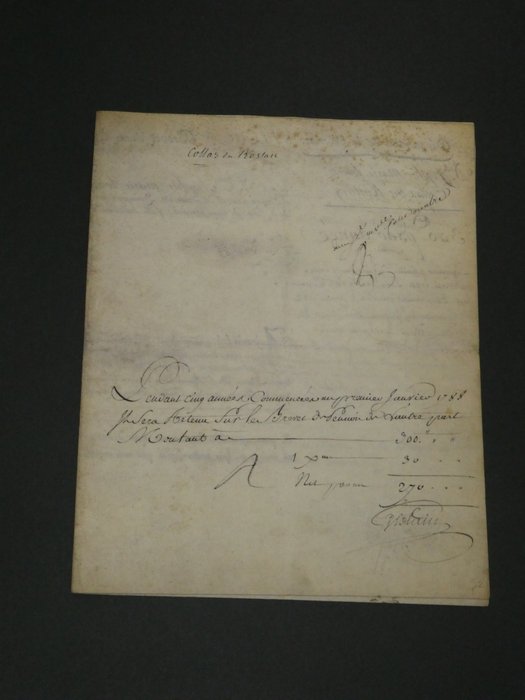 Louis XVI et son secrétaire Charles Eugène Gabriel de La Croix de Castries - Lettre patente signée "Louis" - Département de la Marine - 1783