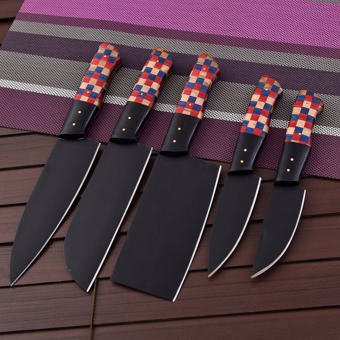 Køkkenkniv - Kitchen knife set - krydstræ og pulverkode , Stål af høj kvalitet - Japan