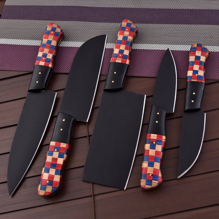 Køkkenkniv - Kitchen knife set - krydstræ og pulverkode , Stål af høj kvalitet - Japan