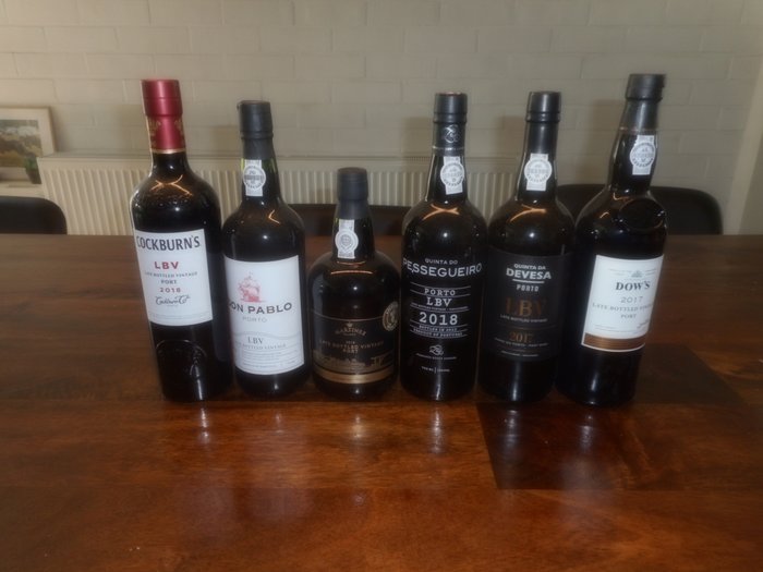 LBV: 2018 Cockburn's 2018 Don Pablo 2018 Martinez 2018 Pessegueiro 2017 Devesa  2017 Dow's - Douro Late Bottled Vintage Port - 6 Flasker (075 L)