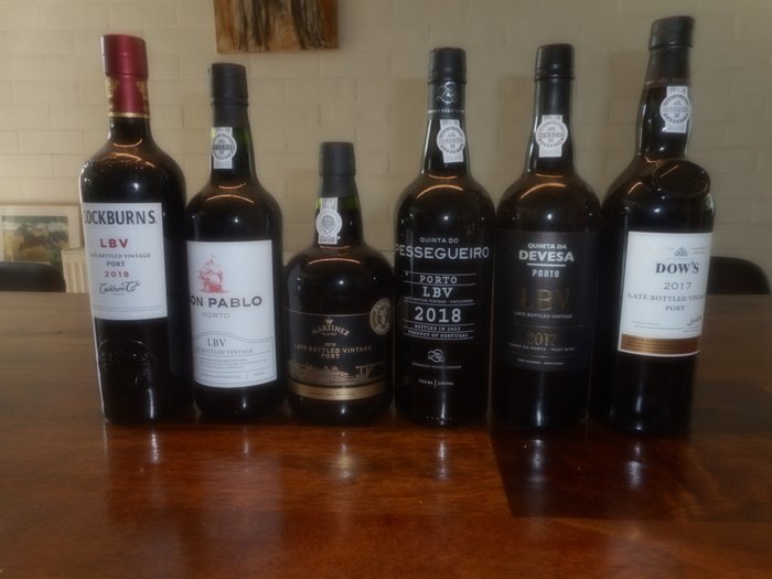 LBV: 2018 Cockburn's 2018 Don Pablo 2018 Martinez 2018 Pessegueiro 2017 Devesa  2017 Dow's - Douro Late Bottled Vintage Port - 6 Flasker (075 L)