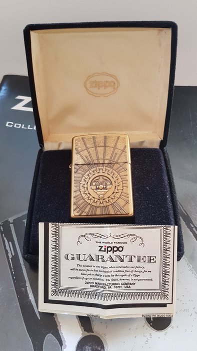 Zippo - Original Zippo Rarität Solid Brass Sonnensystem sehr selten - Lighter - Solid messing