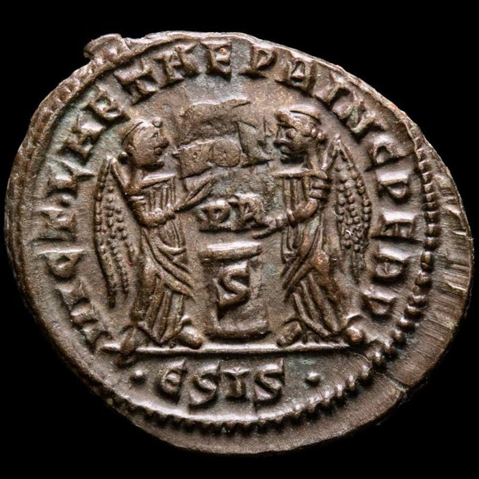 Romarriket. Crispus (AD 317-326). Follis Siscia 316/326 AD. VICT LAETAE PRINC PERP / •ЄSIS•.  (Ingen mindstepris)