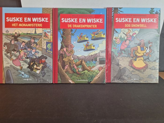 Suske en Wiske - SOS Snowbell-De Drakenprinter-Het Monamysterie - 3 Album - Begrænset udgave - 2017/2021