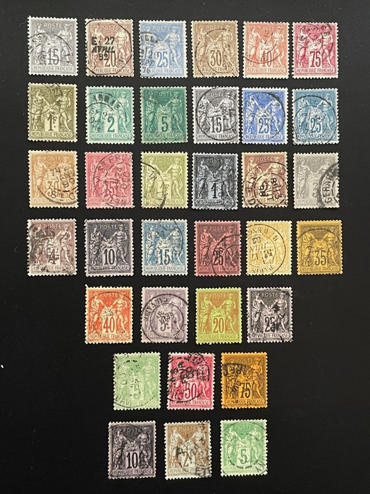 Frankrig  - 1876/1898 Sage mellem 66 og 106 inklusiv 93 og 95 signeret Calvès.