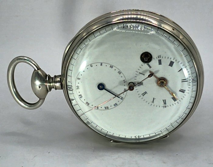 Breguet a Paris - Silber Taschenuhr - Spezialwerk - Tageskalender - Zentralsekunde - Frankrig omkring 1810