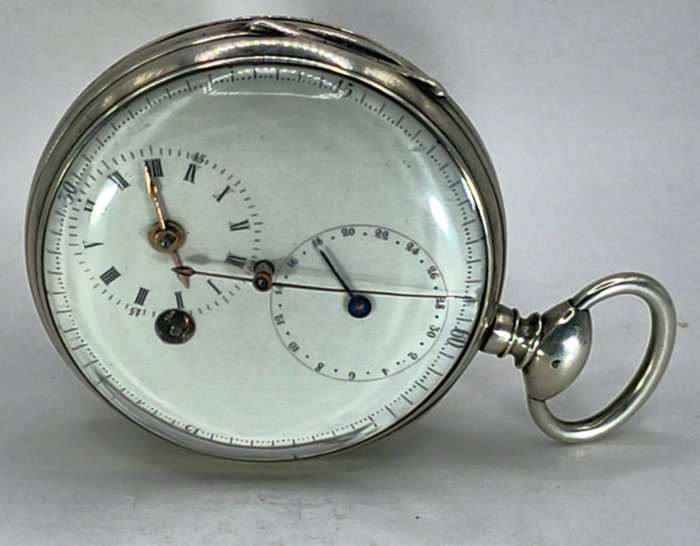 Breguet a Paris - Silber Taschenuhr - Spezialwerk - Tageskalender - Zentralsekunde - Frankrig omkring 1810