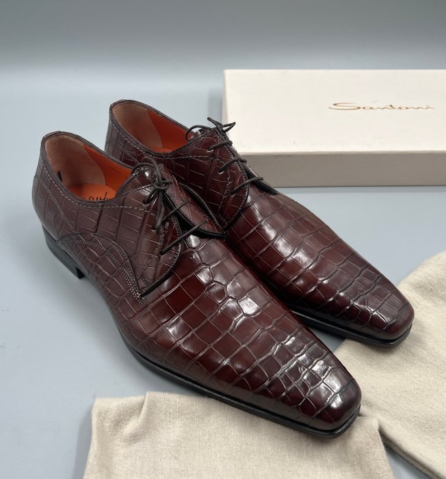 Santoni UK10 Crocodile - No reserve price - Snøresko - Størelse: 44.5 (EU/IT) / 10.5 (UK) / 11.5 (US) - Ny og i æsken