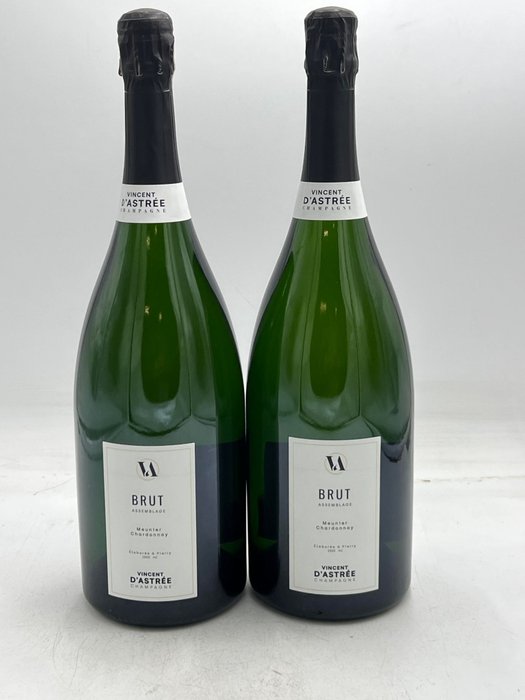 Vincent d'Astrée, Brut Assemblage Meunier Chardonnay - Champagne 1er Cru - 2 Magnummer (1,5 L)