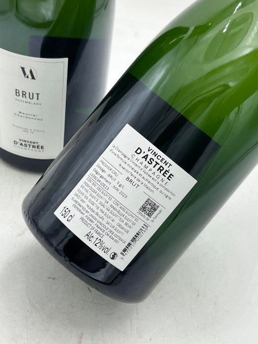 Vincent d'Astrée, Brut Assemblage Meunier Chardonnay - Champagne 1er Cru - 2 Magnummer (1,5 L)