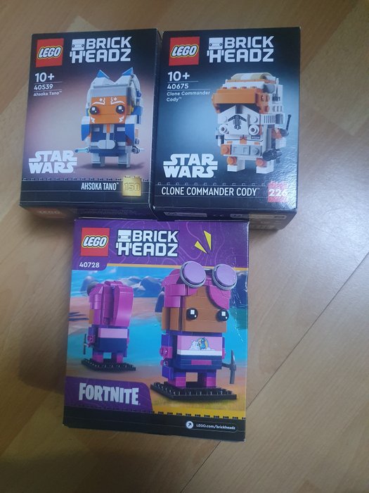 Lego - Brickheadz - 40539 + 40675 + 40728 - Brickheadz Star wars - Ashoka Tano + commander Cody + Fortnite - Brite bomber - 2020+