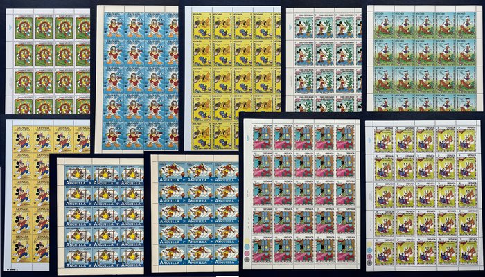 Verden  - Walt Disney 81 helark MNH i fremragende stand Alle forskellige