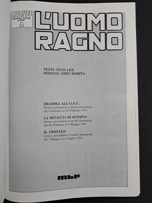 L'Uomo Ragno Marvel Graphic Novel Strip nn. 1/11 - 11 Comic - 1992