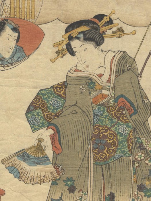 'Katsuragi' From: 'Parody of the Tales of Genji' 似世紫田舎源氏　かつらぎ - Utagawa Kunisada (1785-1865) - Japan -  Edo-perioden (1600-1868)