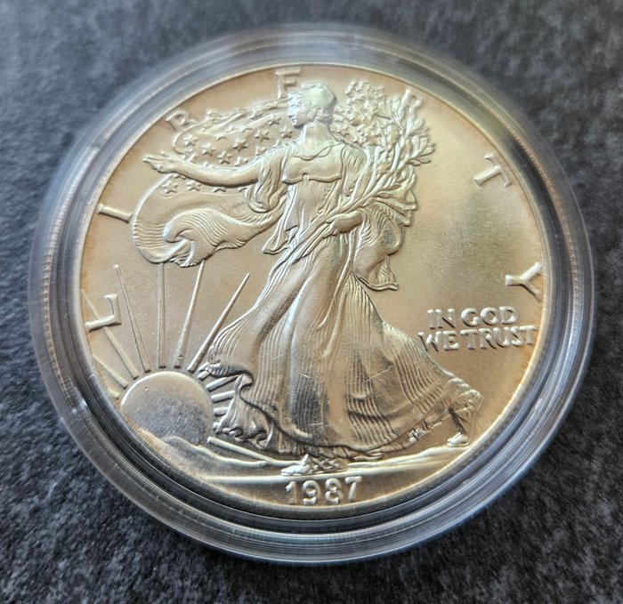 Förenta staterna. 1 Dollar 1987 American eagle, 1 Oz (.999)  (Ingen mindstepris)