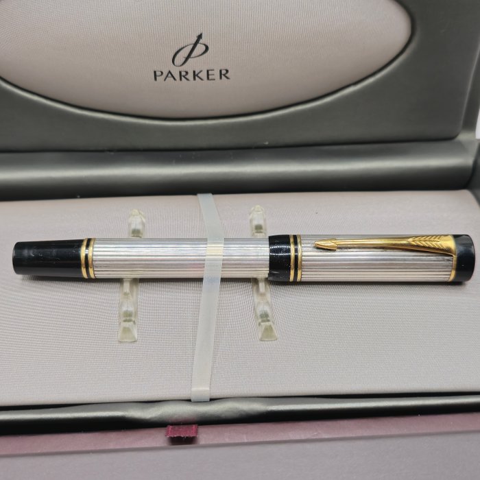 Parker - duofold godron solid silver - Fyldepen