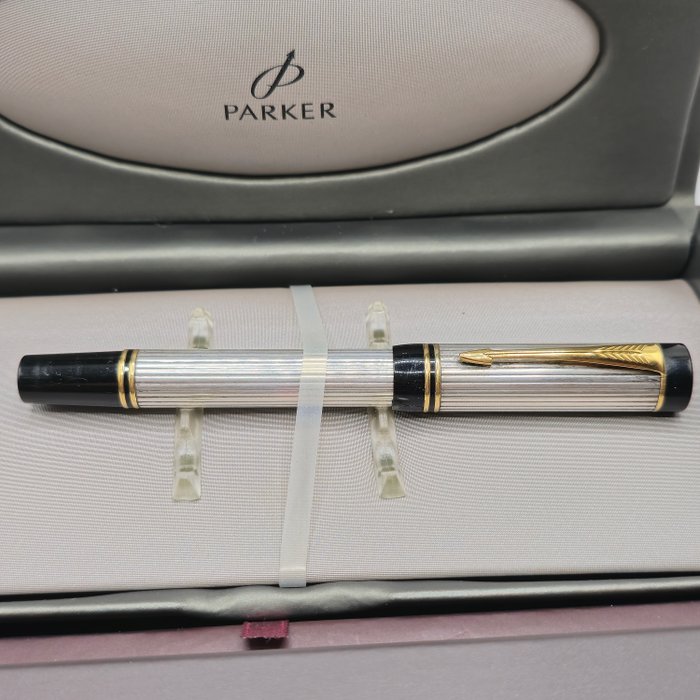 Parker - duofold godron solid silver - Fyldepen