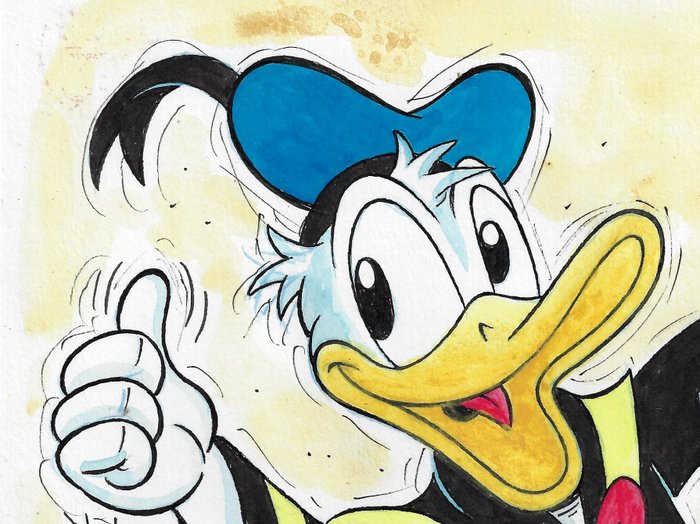 Millet - 1 Original colour drawing - Donald Duck - Vintage Style