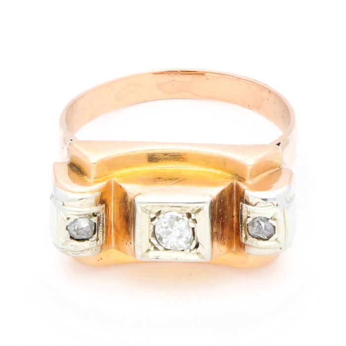 Ring - 18 kraat Gulguld, Hvidguld, Rosaguld Diamant (Natur)