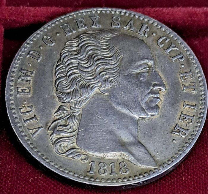 Italien, Savoyen Vittorio Emanuele I. 5 Lire 1818