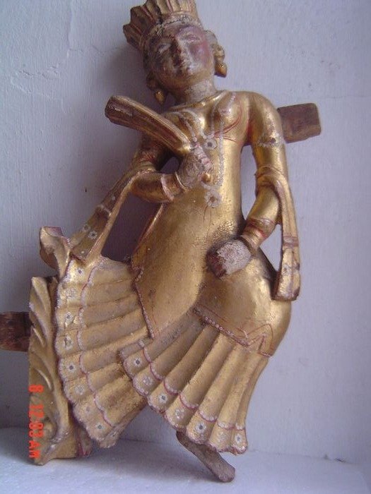 Skulpturer (2) - Træ - Apsaras - Indien - 19. århundrede