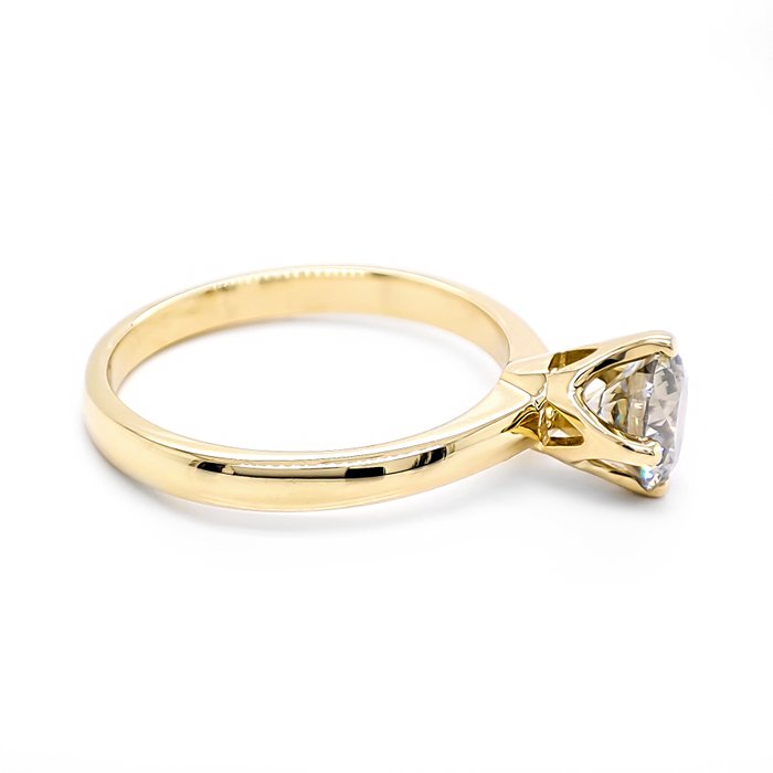 Ring - 14 karat Gulguld -  1.01ct. tw. Grå Diamant (Naturfarvet)