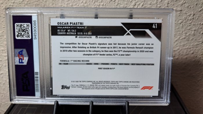 2023 - Topps - Chrome F1 Sapphire Edition - Oscar Piastri - #41 - Rookie - 1 Graded card - PSA 9