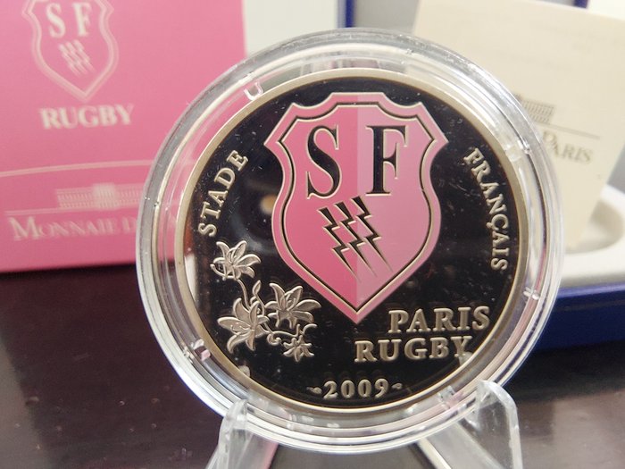 Frankrig. 10 Euro 2009 "Paris Rugby" Colored silver proof  (Ingen mindstepris)